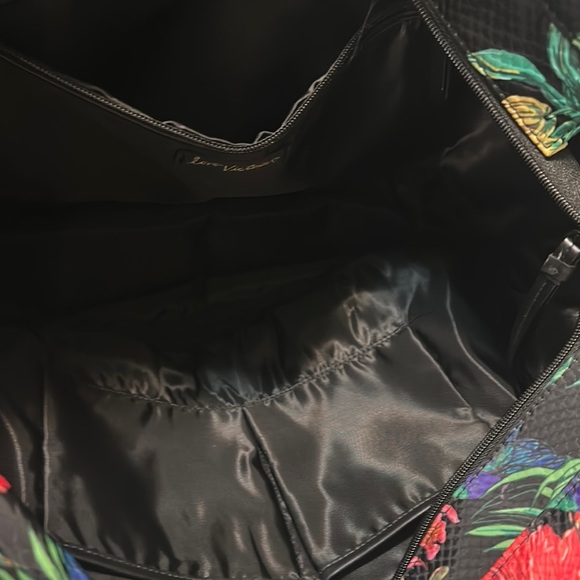 Victoria's Secret Black and Green Tote Bag with Tropical Design - Picture 7 of 9